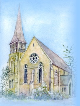 Christ Church painted by Muriel Owen